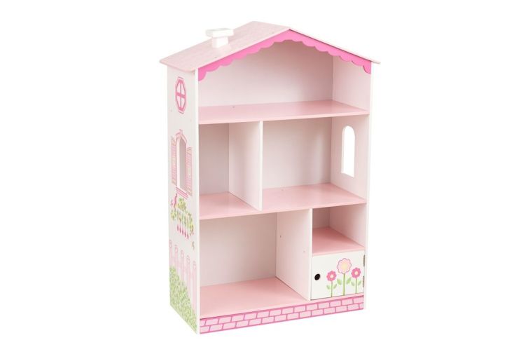 Bibliothèque de Rangement Dolhouse pour Enfant Style Maison de Poupée