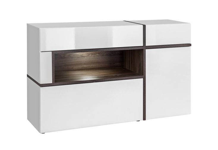 Buffet design en bois avec éclairage LED Cross 150 x 45 x 92 cm