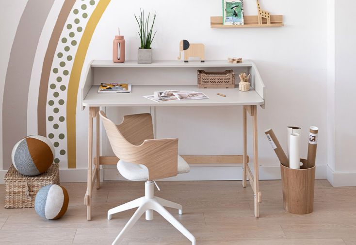 Bureau pour enfants en bois MDF et bouleau contreplaqué – Basic