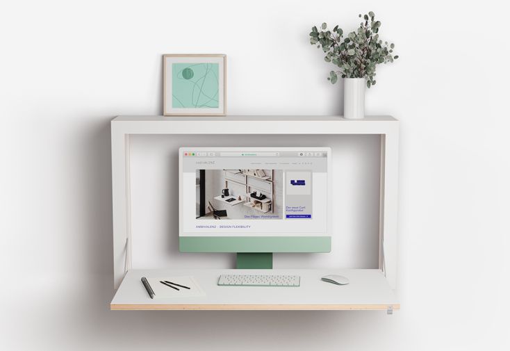 Bureau mural en bois Fläpps Box  – 100 x 20 x 60 cm