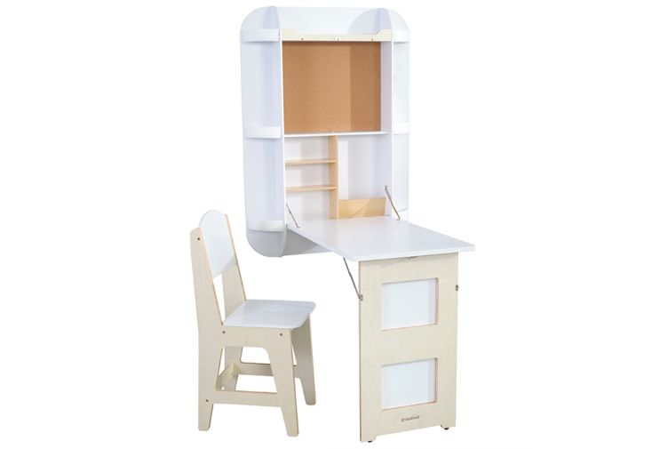 Bureau mural en bois + chaise pour enfant KidKraft