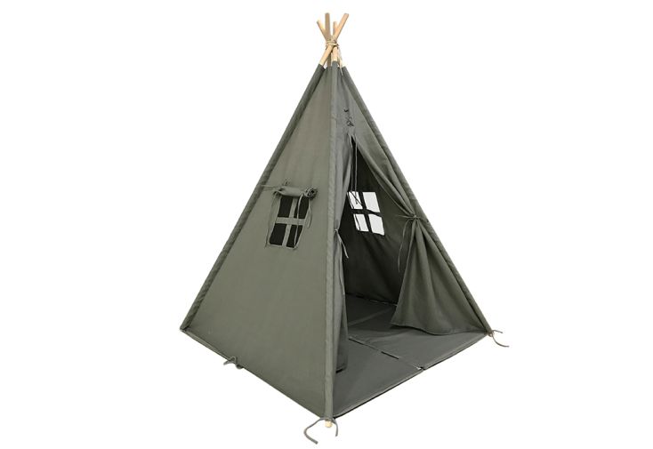 Tipi pour enfant tente en tissu et bois 1,60 m - Alba