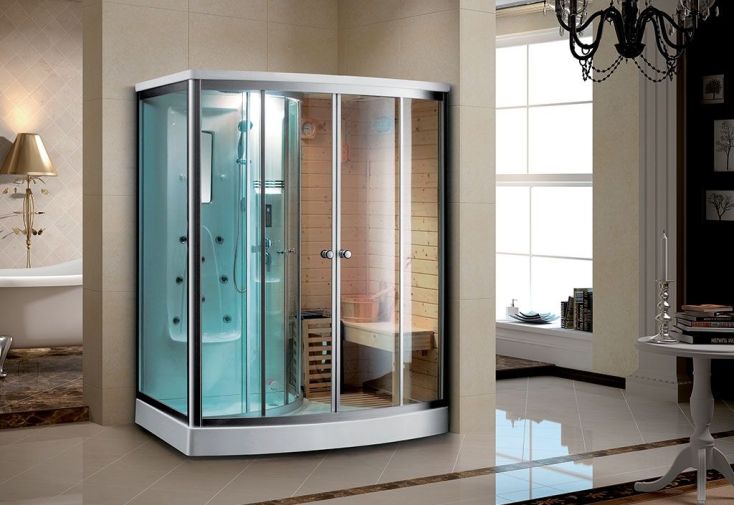 Cabine de Douche Hydromassante Sauna 165x110x215cm K-9706