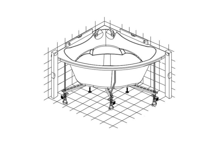 Cadre Soutien Baignoire Kolpa San CD 140