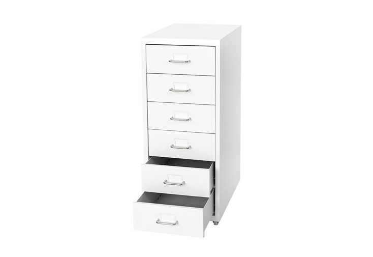 Caisson de bureau en métal 6 tiroirs Boston 28 x 69 cm
