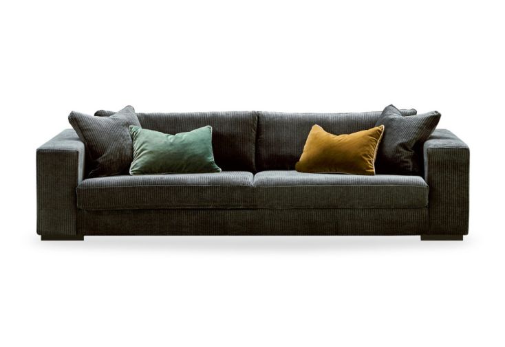 Canapé 4 places en tissu effet velours – Villa 220 cm