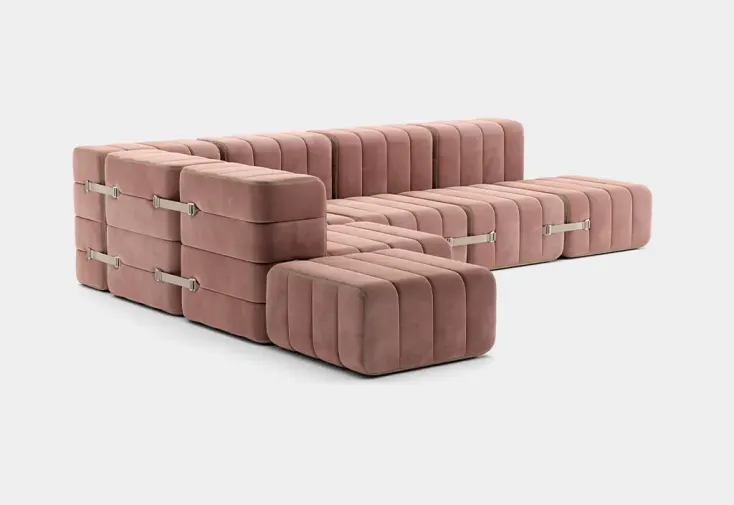 Canapé d’angle modulable 6 places Curt – 238 x 306 x 68 cm