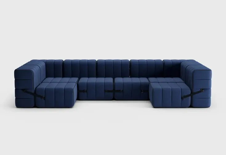 Canapé en U modulable 6 places Curt – 170 x 340 x 68 cm