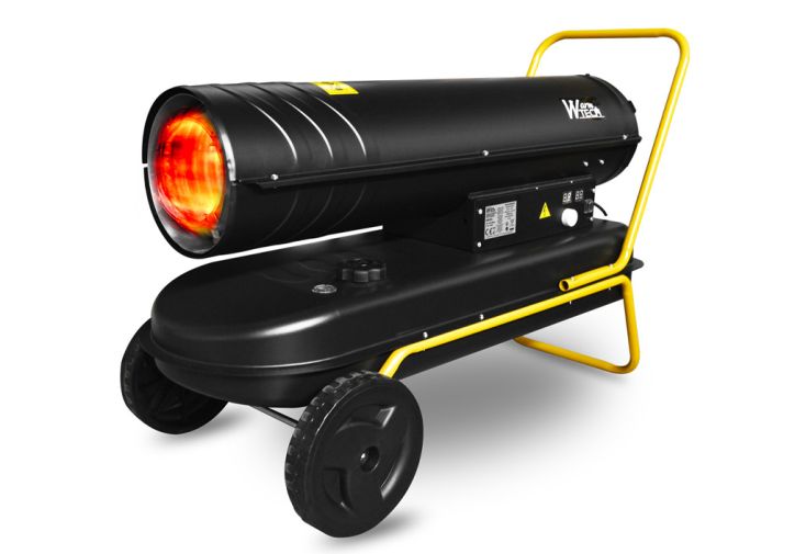 Canon à chaleur diesel 50 kW sur roues avec thermostat