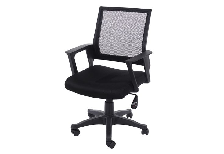 Chaise de Bureau en Métal et Tissu Maillé Home Office (2 Coloris)