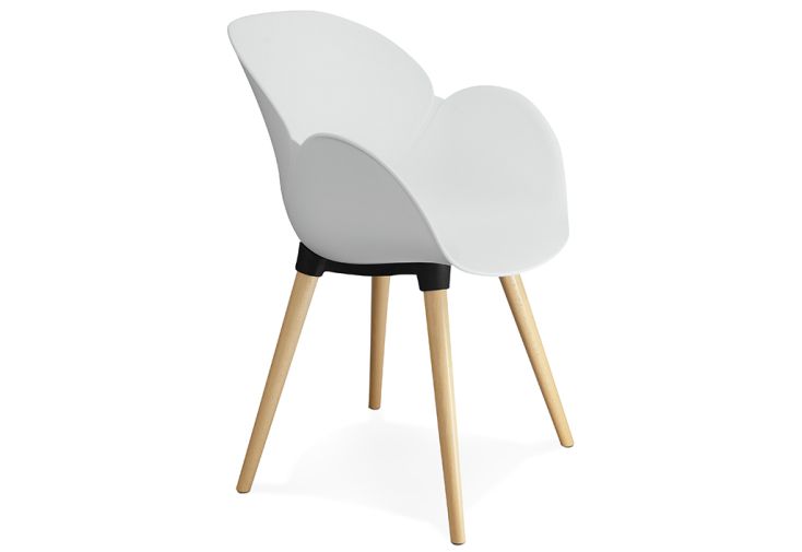 Chaise Design en Bois de Hêtre et Polypropylène Sitwel Blanc 