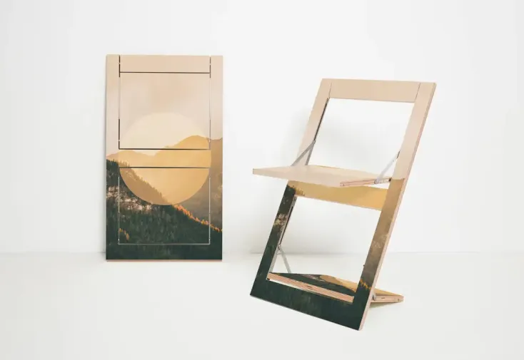 Chaise pliante design en bois Fläpps Alps – 47 x 45 x 75 cm
