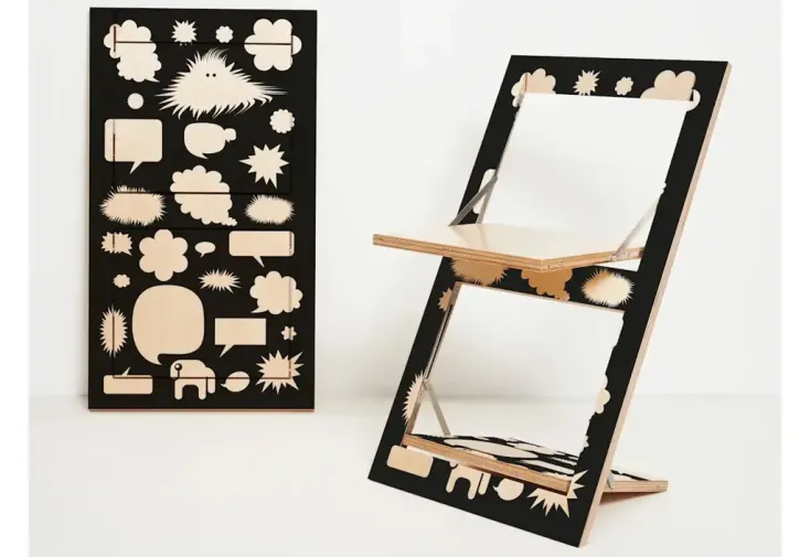 Chaise pliante design en bois Fläpps Trouble Bubble – 47 x 45 x 75 cm