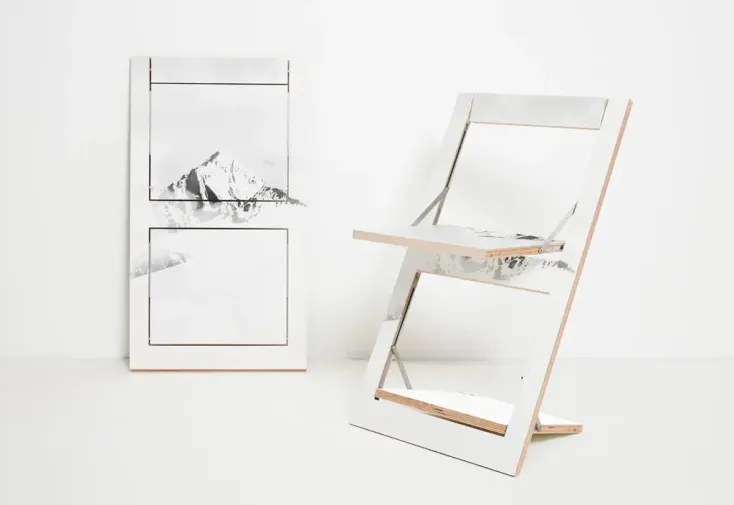 Chaise pliante design en bois Fläpps Vallunaraju – 47 x 45 x 75 cm