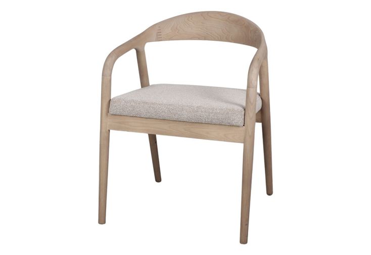 Chaise de salle à manger en bois massif et tissu – 57 x 56 x 75 cm