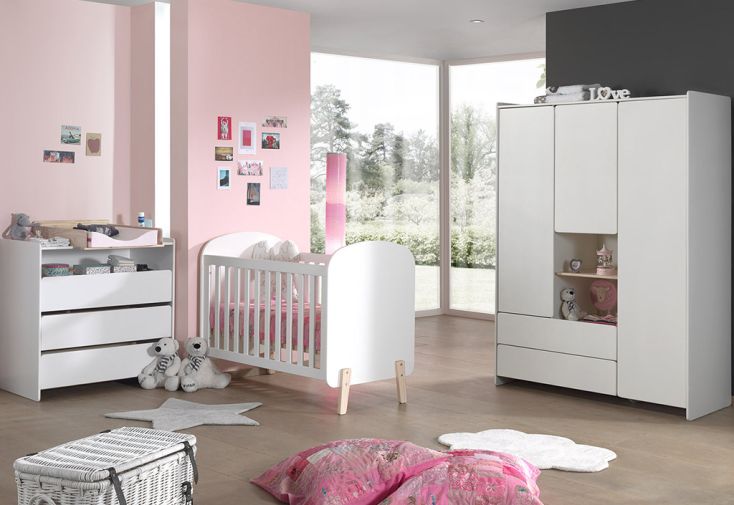 Chambre Bébé Complète : Lit, Armoire 140 cm, Commode à Langer – Kiddy -  Vipack