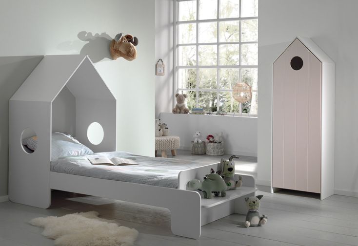 Chambre Enfant : Lit Cabane 90 x 200 cm et Armoire – Casami (pls col.)