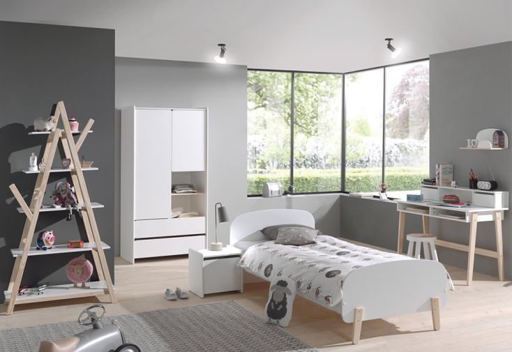 Chambre Enfant Complète : Lit, Chevet, Armoire, Bureau, Étagère – Kiddy