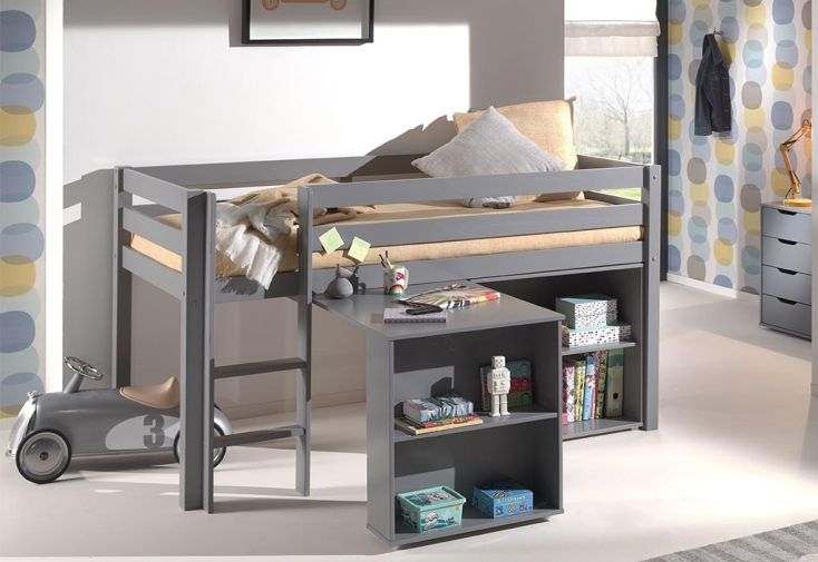 Meubles chambre enfant : lit mezzanine 90 x 200 cm, bureau et caisson