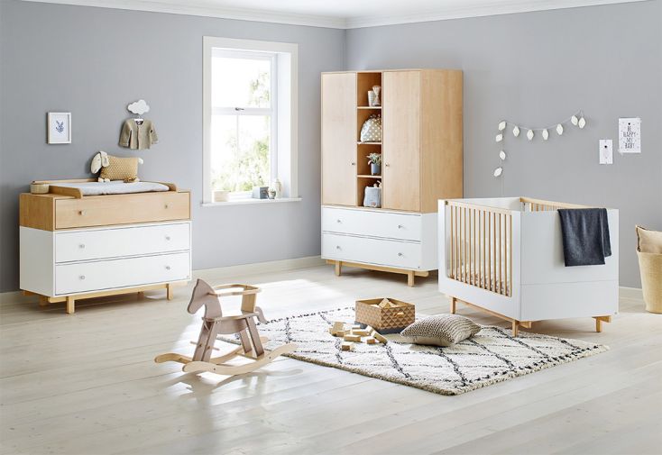 Chambre pour enfant avec lit évolutif + commode + armoire - Boks - Pinolino