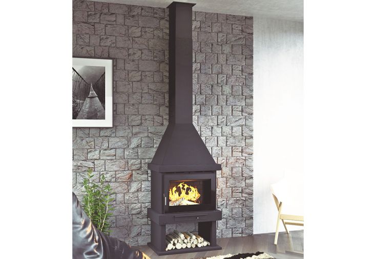 Cheminée double combustion en acier - 11 kW