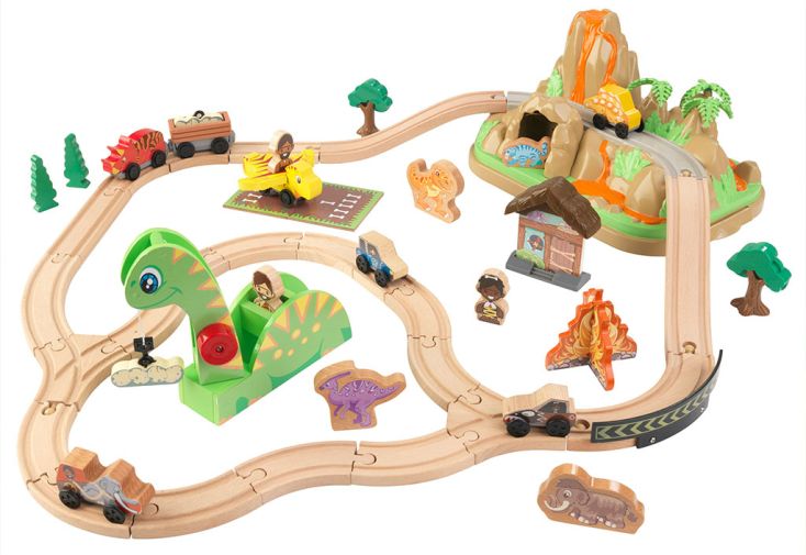 Circuit de train pour enfant 56 pièces – Temps des dinosaures