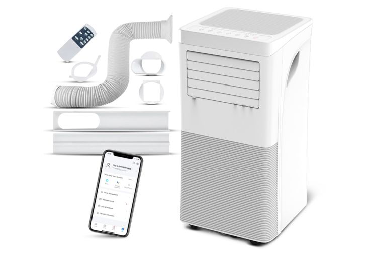 Climatiseur mobile réversible connecté 9000 BTU + télécommande