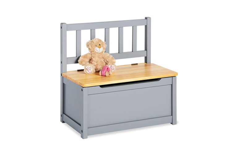 Coffre à Jouets Banc Fenna en Bois Gris