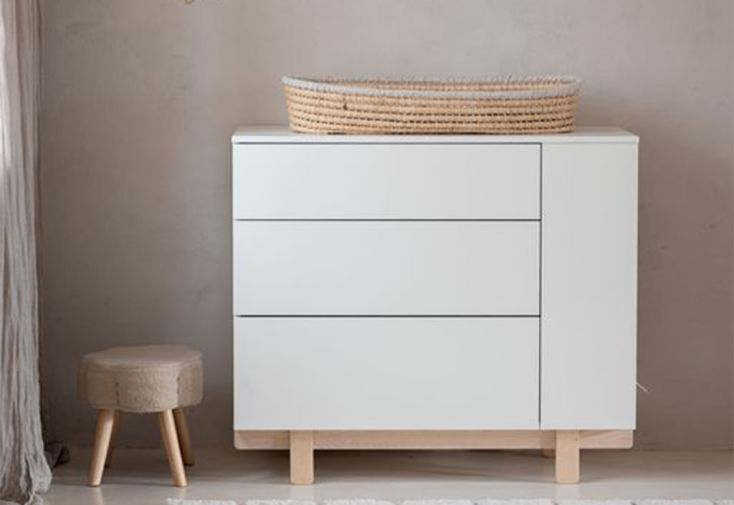 Commode en bois pour enfants 3 tiroirs 115 x 53 x 92 cm – Basic