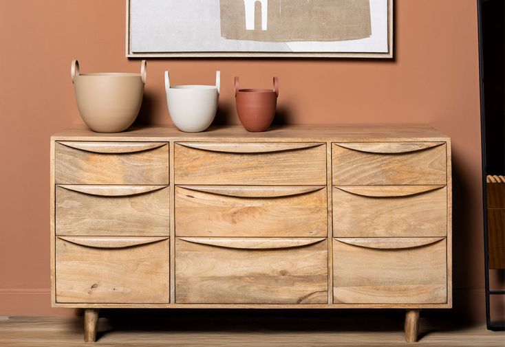 Commode en bois de manguier 40 x 140 x 75 cm – Barjac