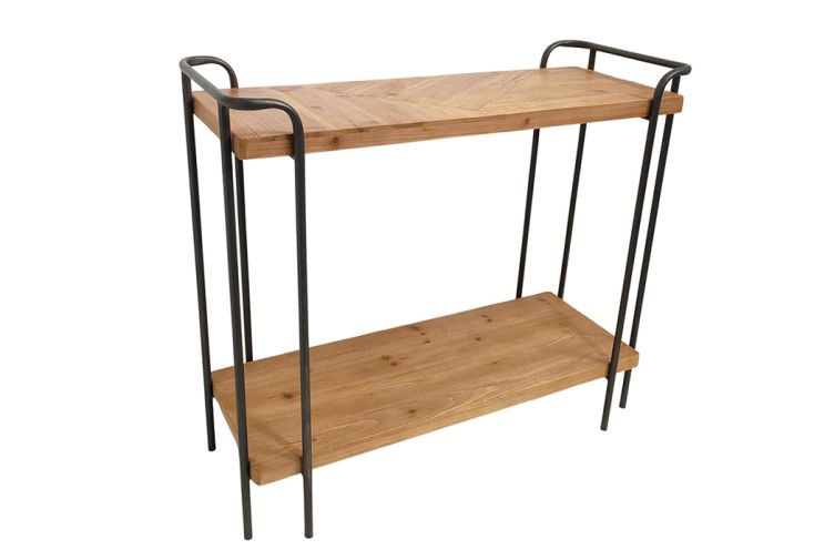 Console en bois et métal avec étagères – Carter