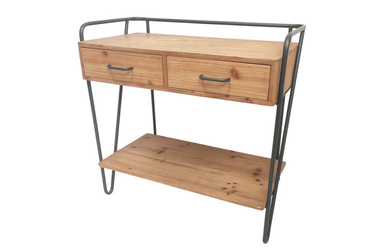 Console en bois et métal avec tiroirs – Carter