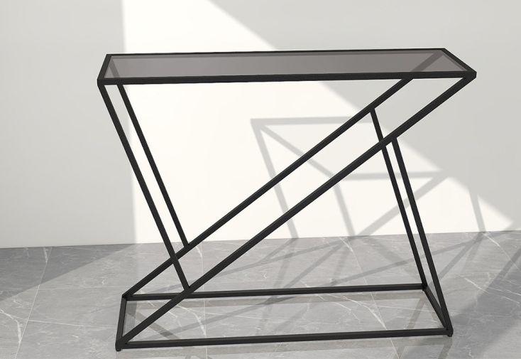 Console contemporaine en métal et verre – Art de fer