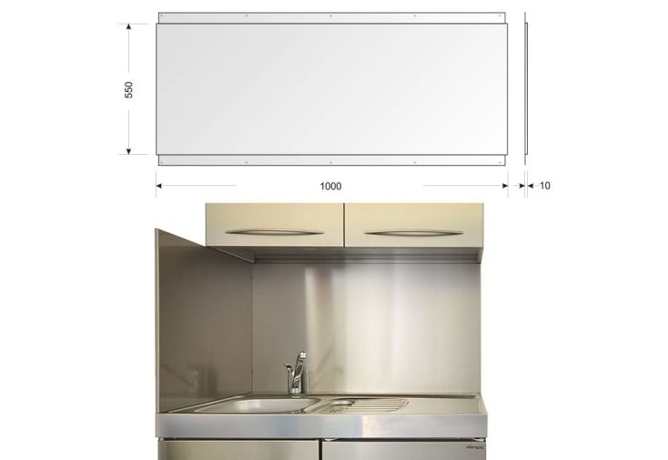 Crédence en Inox pour Cuisine 110 x 55 cm (l,h)