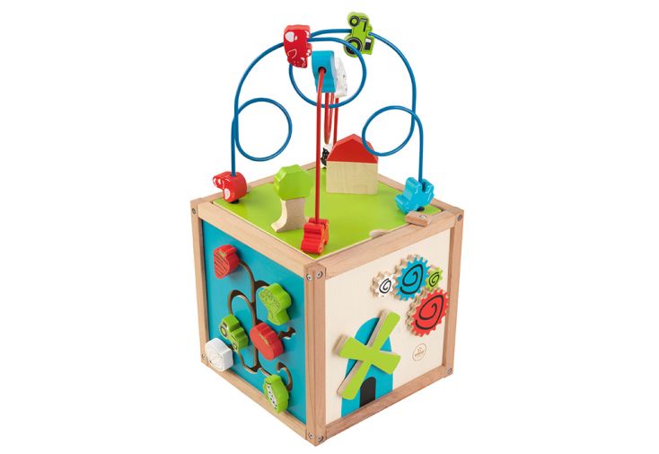 Cube d'activité pour bébé 5 activités thème ferme 1 an et +