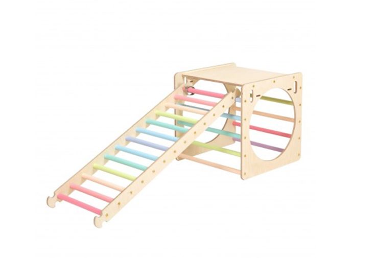 Cube Montessori avec échelle pour enfant en bois - 175 x 58 x 58 cm