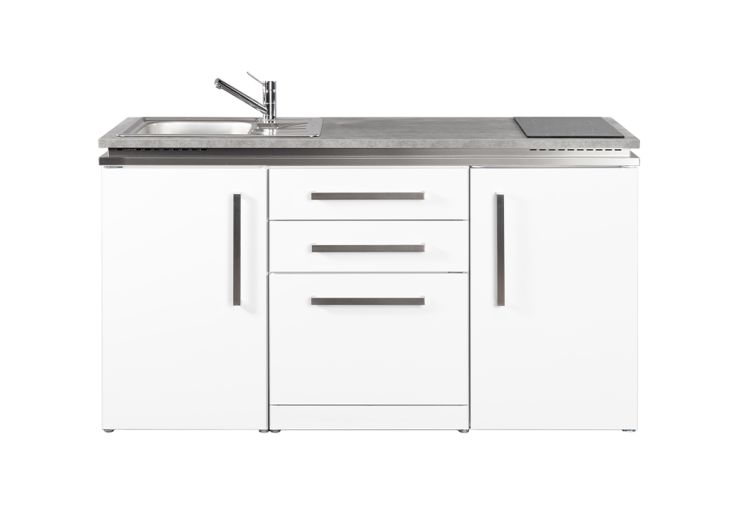 Kitchenette avec frigo, L-V, vitrocéramique – MDGS160 surface béton