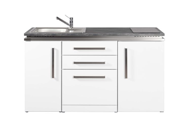 Kitchenette avec frigo, L-V, vitrocéramique – MDGS 150 surface ardoise