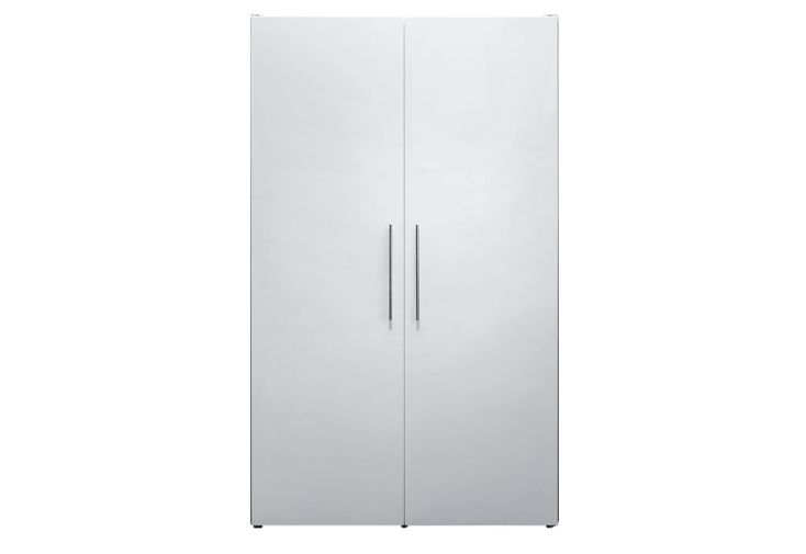 Kitchenette Armoire en Métal avec Frigo et Vitrocéramiques 120x66x200cm