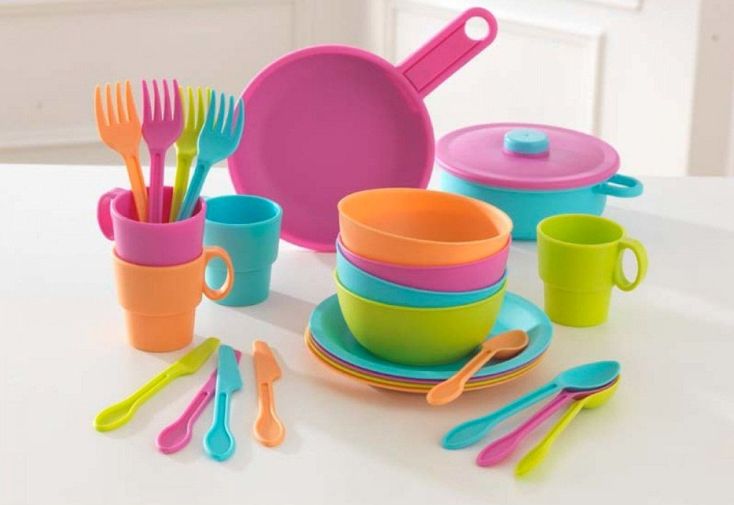 Dinette Couleurs Pastel en Plastique pour Cuisine pour Enfants x27