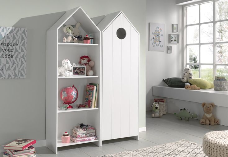 Ensemble Armoire et Bibliothèque Enfant Bois – Casami (Pls. col.)