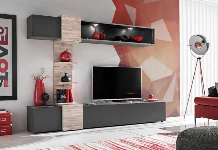 Ensemble Meuble TV Design Mural Rio 230 x 164 cm