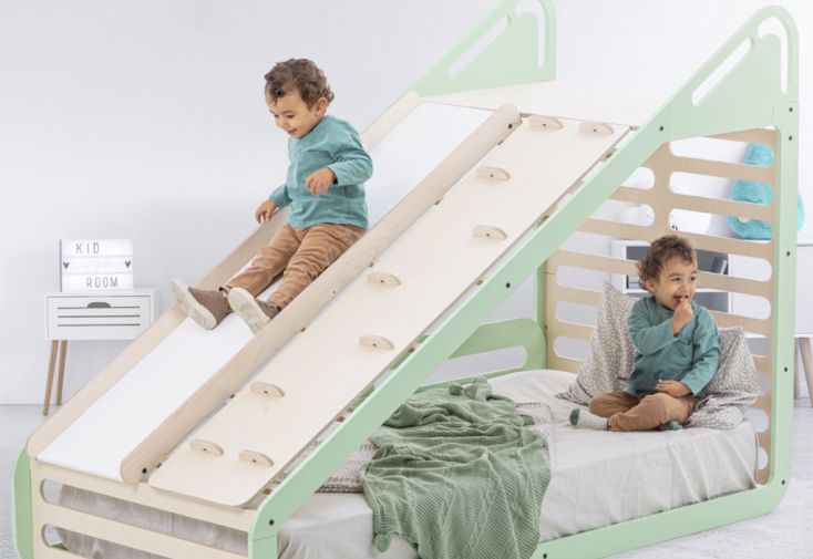 Toboggan et mur d’escalade pour lit Montessori Sleepy MamaToyz