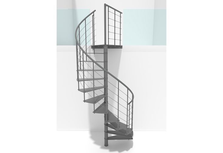 Escalier colimaçon en acier thermolaqué H.300 cm - Milano 140 cm