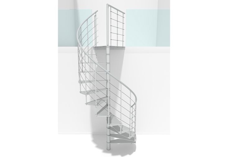 Escalier colimaçon en acier thermolaqué H.300 cm - Milano 160 cm