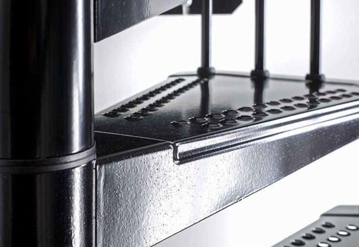 Escalier Exterieur Colimacon En Acier Galvanise Noir Pls Dim Sky Fontanot