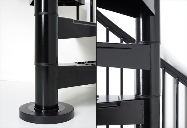 Escalier Exterieur Colimacon En Acier Galvanise Noir Pls Dim Sky Fontanot