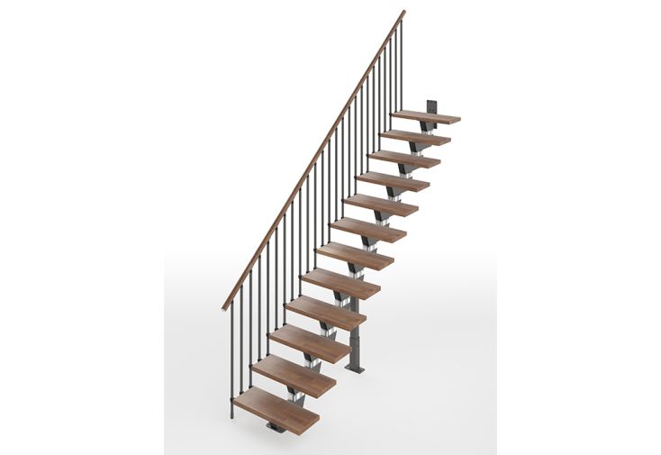 Escalier droit en bois et acier Knock – 12 marches