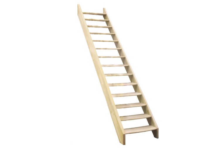 Escalier droit en bois massif H. 300 cm L. 85 cm - Classic épicéa