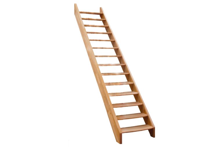 Escalier droit en bois massif H. 300 cm L. 85 cm - Classic hêtre